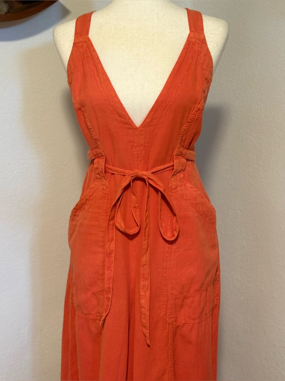 NWT Free People Wide Leg Jumpsuit Linen Cotton Medium - Picture 11 of 16